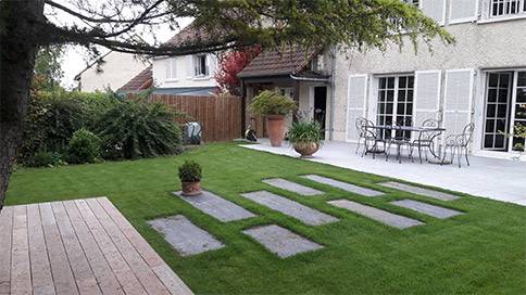 jardin avec dalles